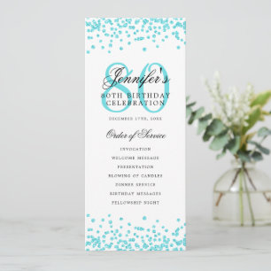Elegante programa de cumpleaños número 80 Confetti