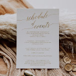 Elegante programa de eventos para Bodas Gold de 5<br><div class="desc">Este elegante programa de eventos de 5 x 7" es perfecto para una boda de destino simple. El diseño neutro cuenta con una tarjeta minimalista decorada con una romántica tipografía de Relieve metalizado de imitación de oro. Nota: Este diseño no tiene Relieve metalizado oro real. Es un gráfico de alta...</div>