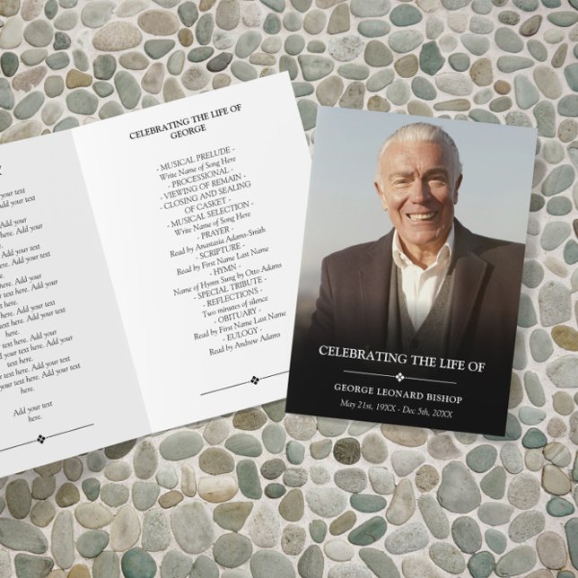 Elegante programa de festividades de fúnebre (Subido por el creador)