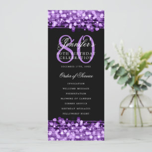 Elegante programa de fiestas de cumpleaños 80 Purp
