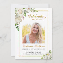 Elegante programa de funeral floral imprimible