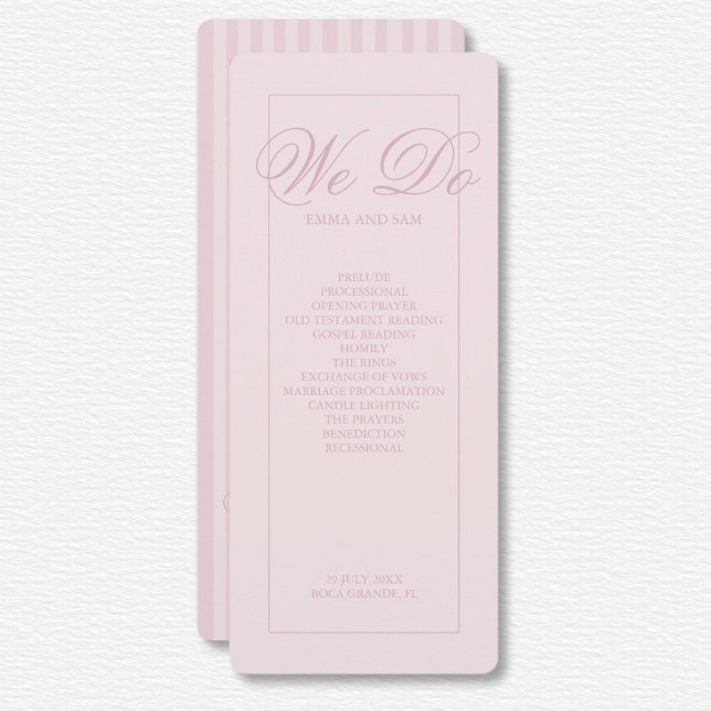 Elegante programa de matrimonio de bandas rosadas (Subido por el creador)