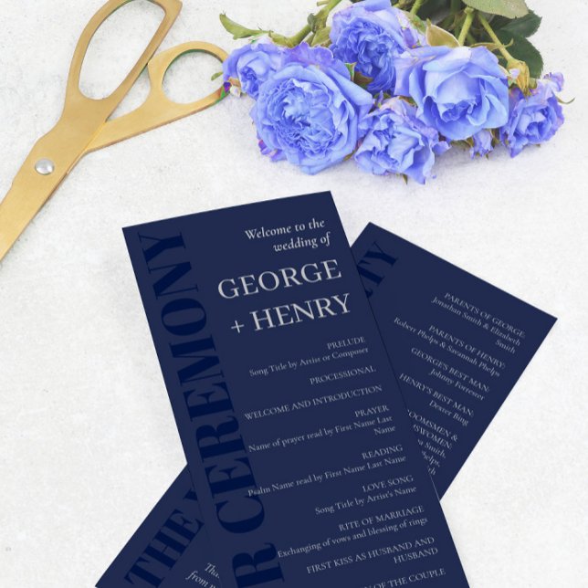 Elegante programa de matrimonio de la Marina Azul  (Subido por el creador)