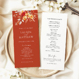Elegante programa de matrimonio de Naranja de roya