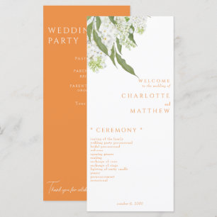 Elegante programa de matrimonio de Naranjas floral