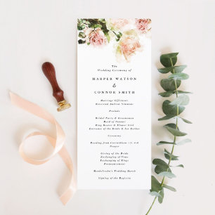 Elegante programa de matrimonio de Rosa Romance