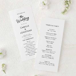 Elegante programa de matrimonio Minimalista