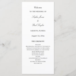 Elegante programa de matrimonio Minimalista