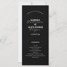 Elegante programa de matrimonio minimalista en bla