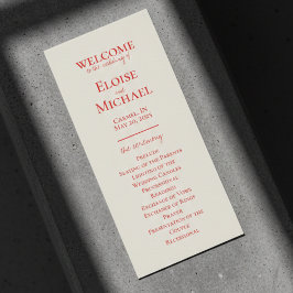 Elegante programa de matrimonio Minimalista escrit