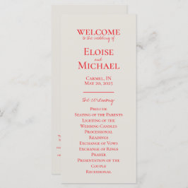 Elegante programa de matrimonio Minimalista escrit