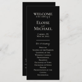 Elegante programa de matrimonio Minimalista escrit