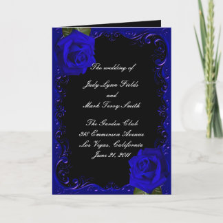 Elegante programa de matrimonio para Rosas azules
