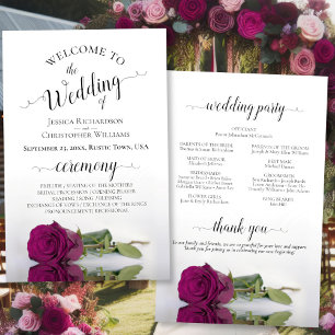 Elegante programa de matrimonio Rosa Magenta