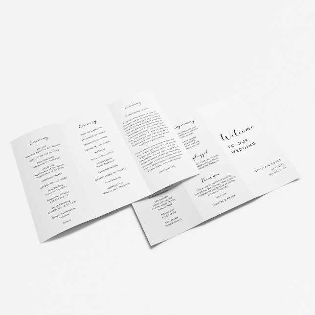 Elegante programa de matrimonio triplemente blanco (Subido por el creador)