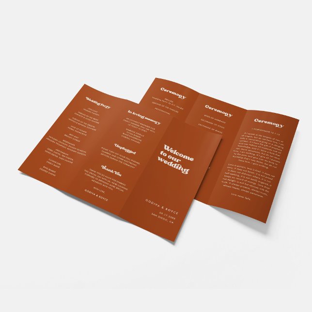 Elegante programa de matrimonio triplemente Naranj (Subido por el creador)