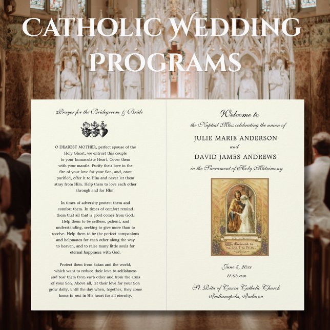 Elegante programa de misa de Bodas católicos (Subido por el creador)