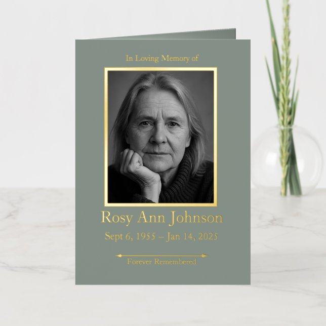 Elegante Programa de Orden de Servicio de Funeral  (Anverso)