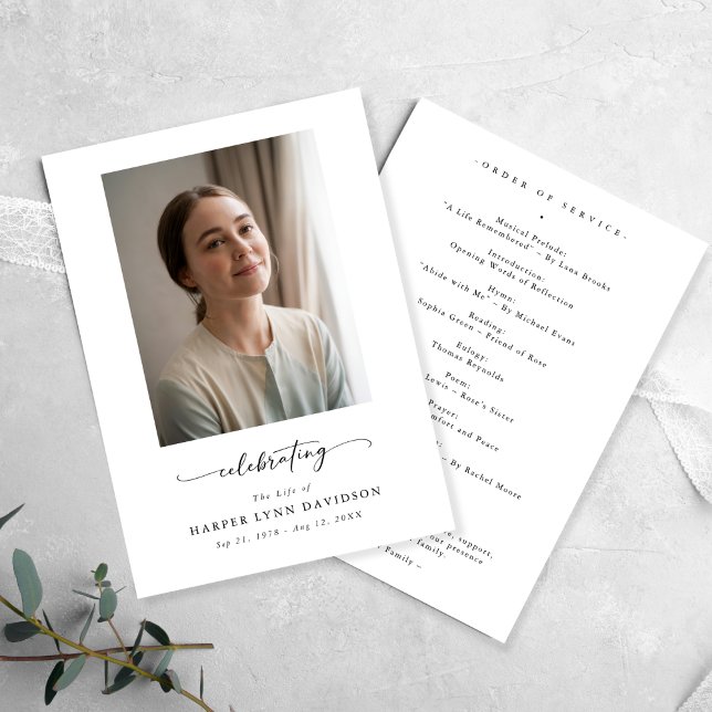 Elegante programa funeral de la foto de la vida (Subido por el creador)