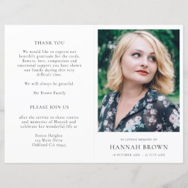 Elegante programa funerario de orden de servicio