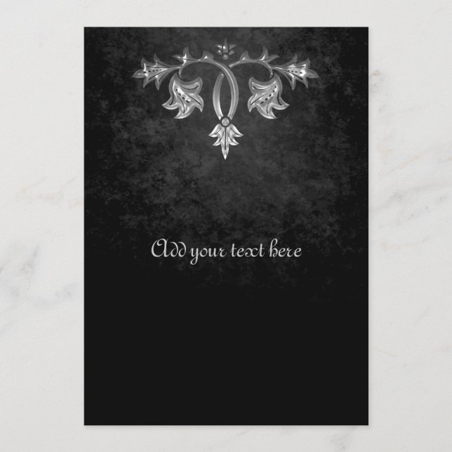 Elegante programa gótico de bodas románticas oscur (Anverso)