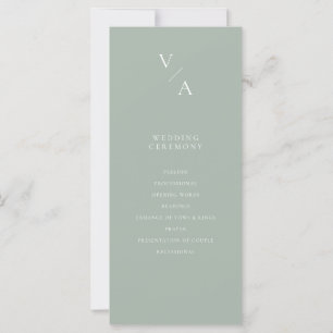 Elegante programa moderno de bodas en monogramas