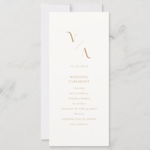 Elegante programa moderno de matrimonio de marfil