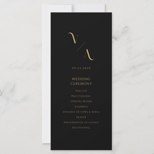 Elegante programa moderno de matrimonio Minimalist (Anverso)
