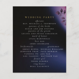 Elegante programa moderno Moody Black Purple Weddi