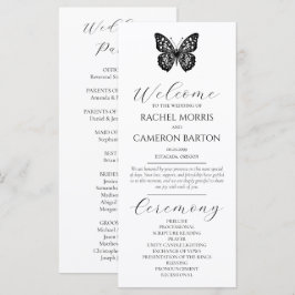 Elegante Programa Negro y Blanco con Mariposa