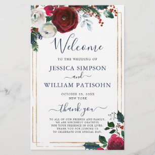 Elegante programa para la ceremonia de la boda de