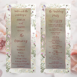 Elegante programa plano Boda de otoño floral