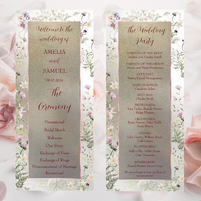 Elegante programa plano Boda de otoño floral (Subido por el creador)