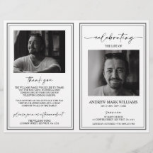 Elegante Programa plegado por orden funeral de ser