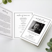 Elegante Programa plegado por orden funeral de ser
