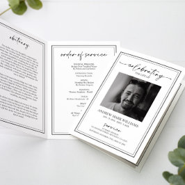 Elegante Programa plegado por orden funeral de ser