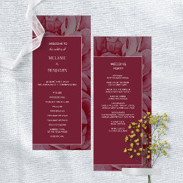 Elegante Programa Romántico de Boda Floral Rosa