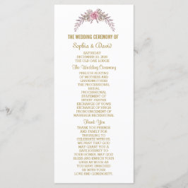 Elegante programa Rubor Floral Gold Frame Wedding