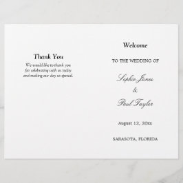Elegante Programa Tradicional de Bodas Bi-Fold