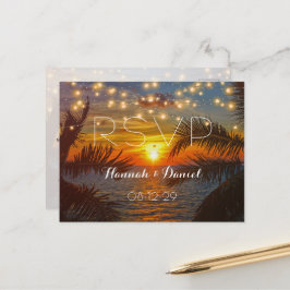 Elegante puesta de sol Tarjeta de respuesta de bod