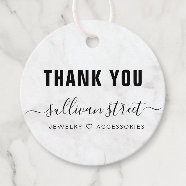 Elegante Pulsera De Mármol Gracias Etiqueta (Anverso)