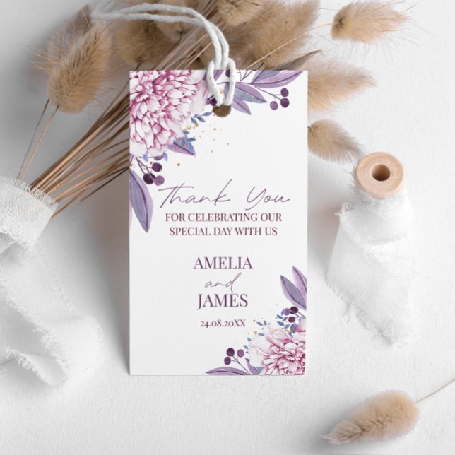 Elegante Purple Lilac Lavender Flor Boho etiqueta  (Subido por el creador)