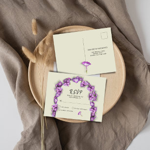 Elegante PurpleLilacLinen Arch Florals sin menú RS