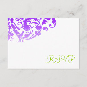 Elegante Púrpura Ombre Flourish RSVP