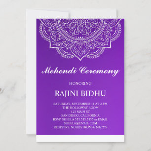 Elegante púrpura paisley indio Ceremonia Mehndi