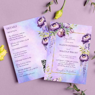 Elegante púrpura todo en una plantilla boda