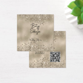 Elegante Purpurina beige y tarjeta de visita para 