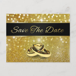 Elegante Purpurina Boda Anillos Guardar la tarjeta