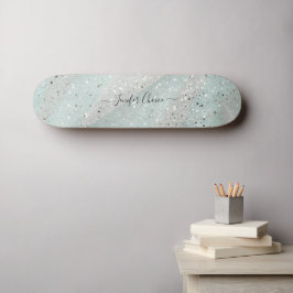 Elegante Purpurina Custom Name Skateboard