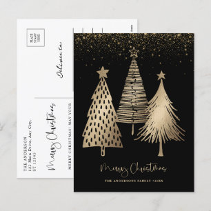 Elegante Purpurina de árbol de Navidad dorado Niev